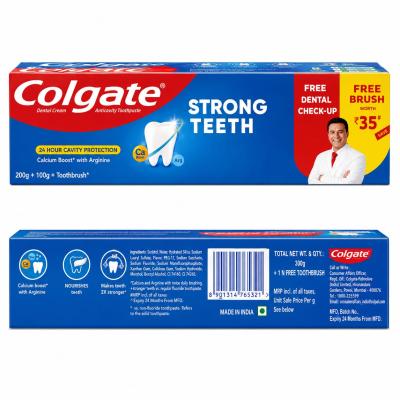 COLGATE STRONG TEETH ANTICAVITY TOOTHPASTE - 200g
